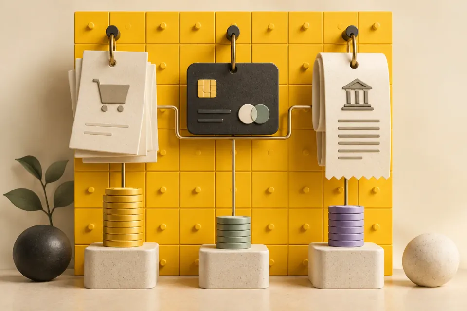 Daily payment reconciliation: matching orders, transactions and settlement Editorial illustration: Daily payment reconciliation: matching orders, transactions and settlement